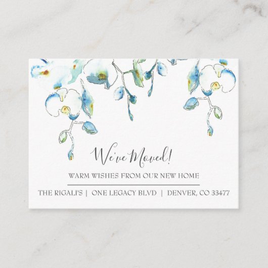 Aquarellblume Neue Zuhause-Moving-Ankündigung Begleitkarte (Vorderseite)