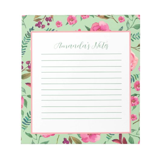 Aquarellblume Notizblock (Vorderseite)