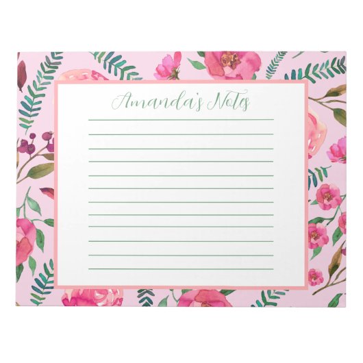Aquarellblume Notizblock (Vorderseite)