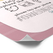 Aquarellblume Oh Snap Hashtag Hochzeitsdekor Poster (Ecke)