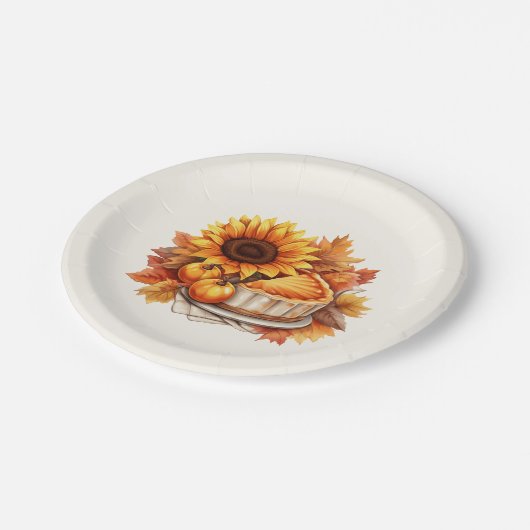 Aquarellblume Pappteller (Schrägansicht)