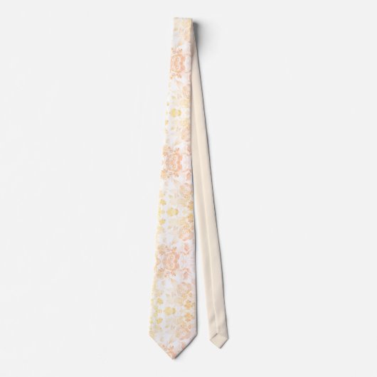 Aquarellblume Peach Fuzz Krawatte (Vorderseite)