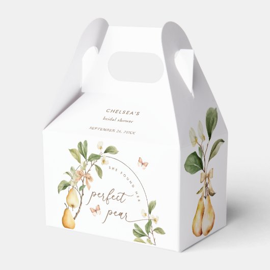 Aquarellblume Perfektes Pair Birnen Brautparty Geschenkschachtel (Rückseite)