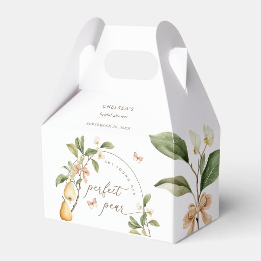 Aquarellblume Perfektes Pair Birnen Brautparty Geschenkschachtel (Vorderseite)