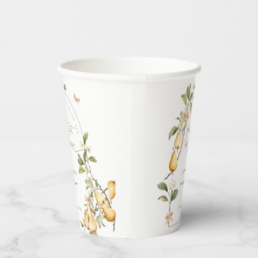 Aquarellblume Perfektes Pair Birnen Brautparty Pappbecher (Rechts)