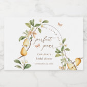 Aquarellblume Perfektes Pair Birnen Brautparty Schaumweinetikett (Einzelnes Label)