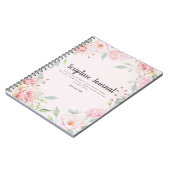 Aquarellblume Personalisiertes Schriftzeichen Notizblock (Linke Seite)