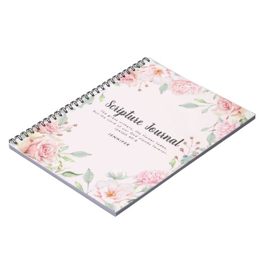 Aquarellblume Personalisiertes Schriftzeichen Notizblock (Linke Seite)