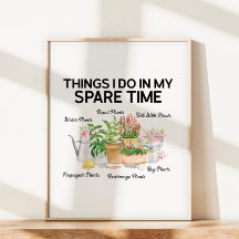 Aquarellblume Pflanze Funny Quote Garden