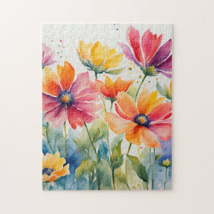 Aquarellblume Puzzle
