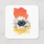 Aquarellblume Quadratische Visitenkarte (Rückseite)