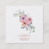 Aquarellblume Quadratische Visitenkarte (Rückseite)