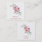 Aquarellblume Quadratische Visitenkarte (Vorne/Hinten)