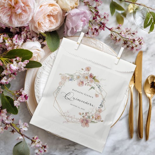 Aquarellblume Quinceanera Geschenktütchen