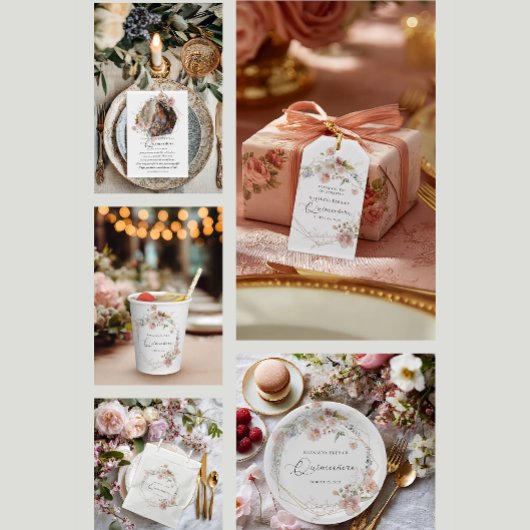 Aquarellblume Quinceanera Pappteller