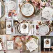 Aquarellblume Quinceanera Wasserflaschenetikett