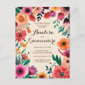 Aquarellblume Quinceñera CUSTOM Postkarte (Vorderseite)