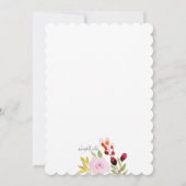 Aquarellblume Quinceñera Einladung (Rückseite)