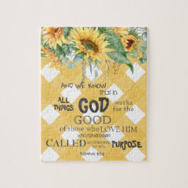Aquarellblume Römer 8:28 Bibelverse Puzzle