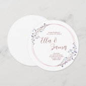 Aquarellblume Rose Goldene Hochzeit Einladung (Vorne/Hinten)