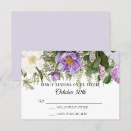 Aquarellblume Rose Peony Foliage Lavender UAWG Einladung