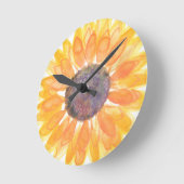 Aquarellblume Runde Wanduhr (Winkel)