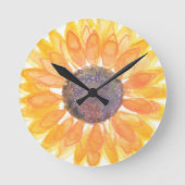 Aquarellblume Runde Wanduhr (Vorderseite)