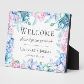 Aquarellblume Rustikale Begrüßung Gästebuch Fotoplatte (Seite)