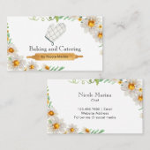 Aquarellblume Rustikaler Backofen Catering Visitenkarte (Vorne/Hinten)