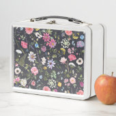 Aquarellblume: sanftes Sommermuster. Metall Brotdose (Beispiel)