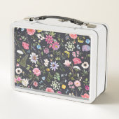 Aquarellblume: sanftes Sommermuster. Metall Brotdose (Rückseite)