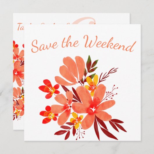 Aquarellblume Save the Date (Vorne/Hinten)