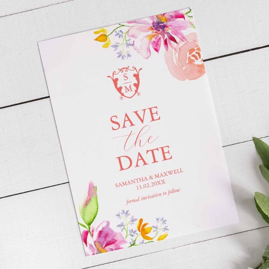 Aquarellblume Save the Date