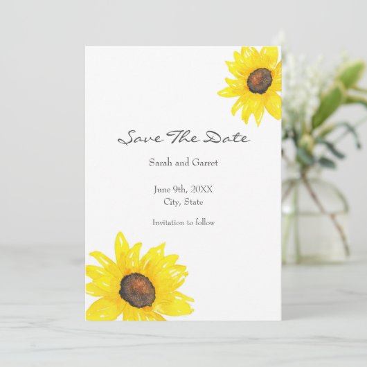 Aquarellblume Save The Date (Stehend Vorderseite)