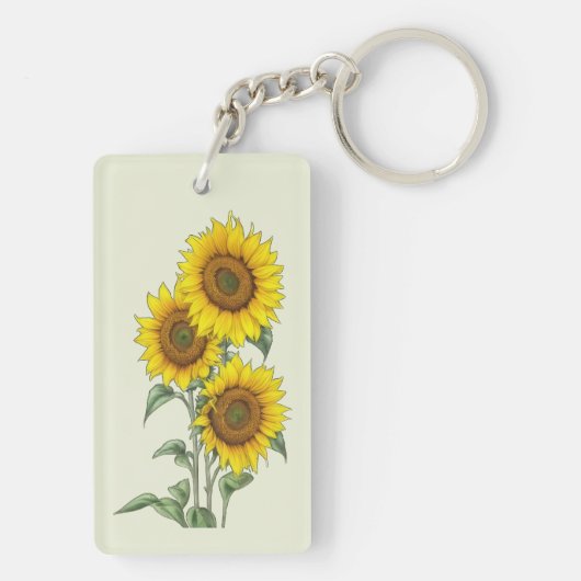 Aquarellblume Schlüsselanhänger (Rückseite)
