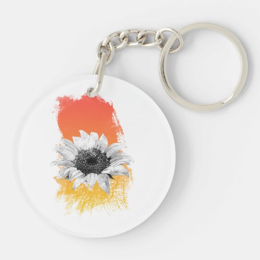 Aquarellblume Schlüsselanhänger (Rückseite)