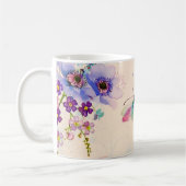 Aquarellblume Schmetterlingsgarten Glitzer Kaffeetasse (Links)
