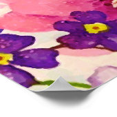 Aquarellblume Schmetterlingsgarten Glitzer Poster (Ecke)