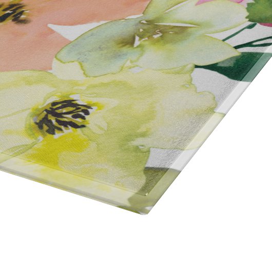Aquarellblume Schneidebrett (Ecke)