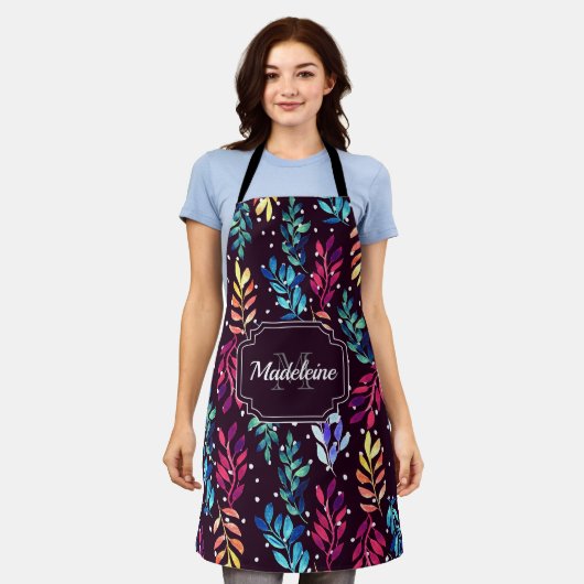 Aquarellblume Schürze (Getragen)