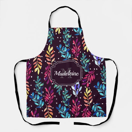 Aquarellblume Schürze (Vorderseite)