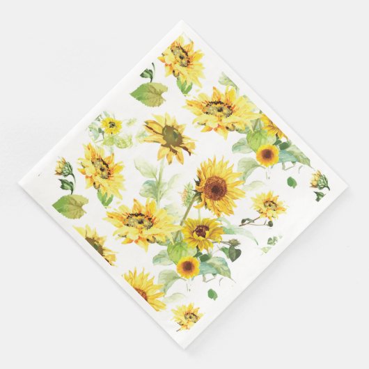 Aquarellblume Serviette (Ecke)