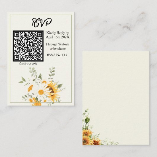 Aquarellblume Sonnenblume Daisy UAWG Begleitkarte (Vorne/Hinten)