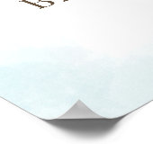 Aquarellblume Sonnenflugzeug Blue Baby Dusche Will Poster (Ecke)