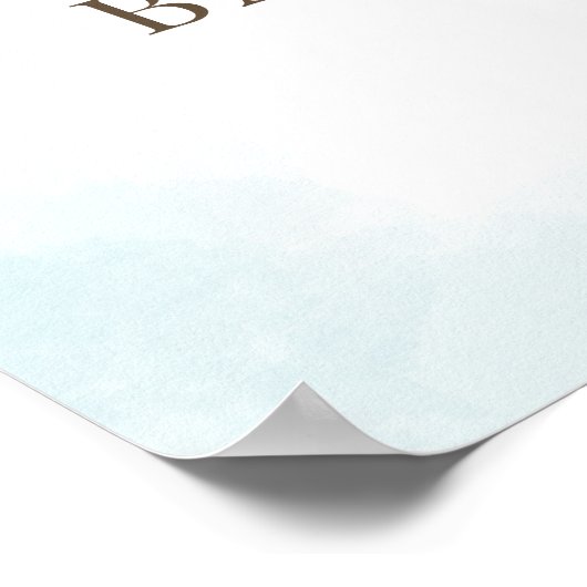 Aquarellblume Sonnenflugzeug Blue Baby Dusche Will Poster (Ecke)