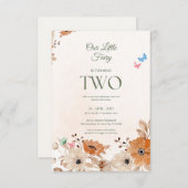 Aquarellblume Special zum zweiten Geburtstag Einla Einladung (Vorne/Hinten)