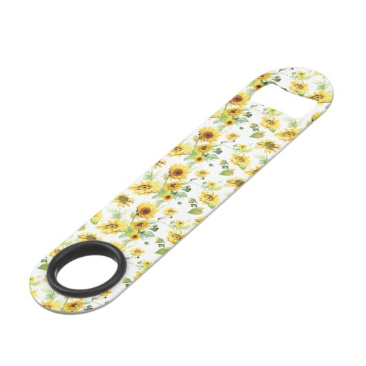 Aquarellblume Speed Flaschenöffner (Rückseite Schrägansicht)