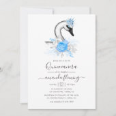 Aquarellblume Swan Quinceñera Einladung (Vorderseite)