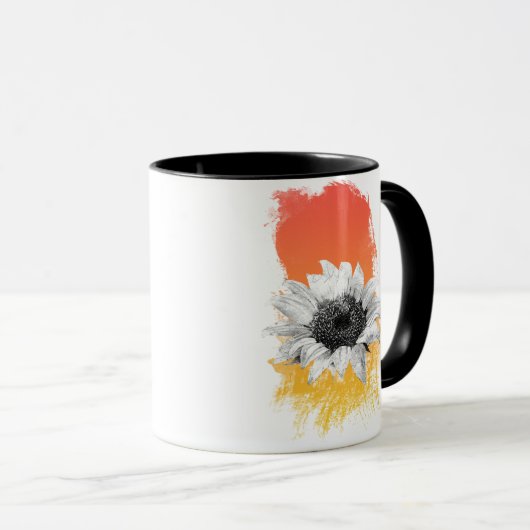 Aquarellblume Tasse (VorderseiteRechts)