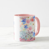 Aquarellblume Tasse - Romantik & Girl (VorderseiteRechts)